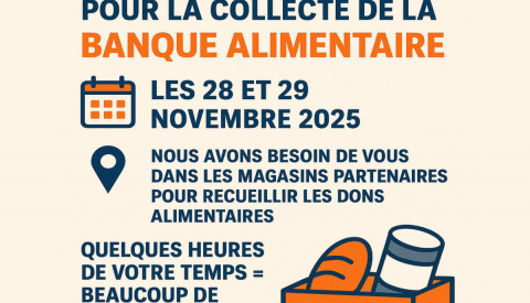 🌾 Devenez bénévole pour la grande collecte de la Banque Alimentaire !