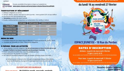 Espace jeunesse : programme d'activités des vacances de février 🤸
