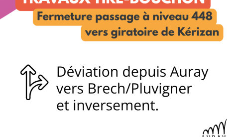 Travaux tire-bouchon : fermeture du passage à niveau 448 et déviation