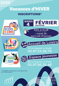 Inscription vacances février Inscription vacances février