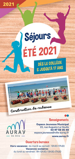Auray : Une programme séjours jeunesse été 2021 Auray : Une programme séjours jeunesse été 2021
